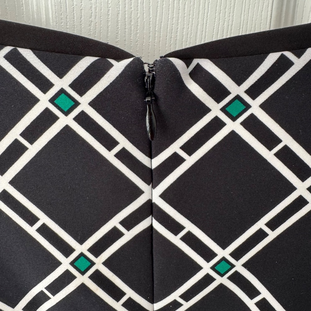 WHITE HOUSE BLACK MARKET Dress Black Plaid-Green Womans-3/4" sleeves-lined- sz 2 - Picture 10 of 11